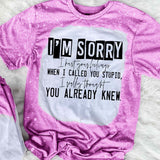I'm Sorry When I Called You Dumb